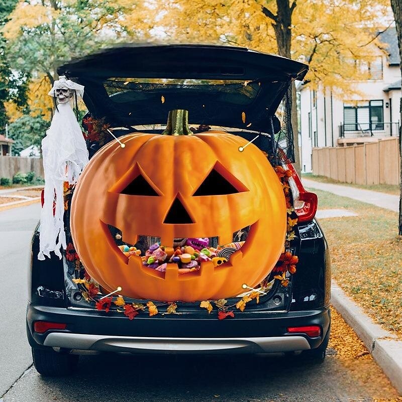 Halloweenská pochoutka do kufru auta, dekorace auta s duchy, halloweenské dekorace, halloweenská látková dekorace auta, halloweenská dekorace do kufru auta, dekorace s duchy a dýní, tapeta na zeď 2025 - $7.49 –P3