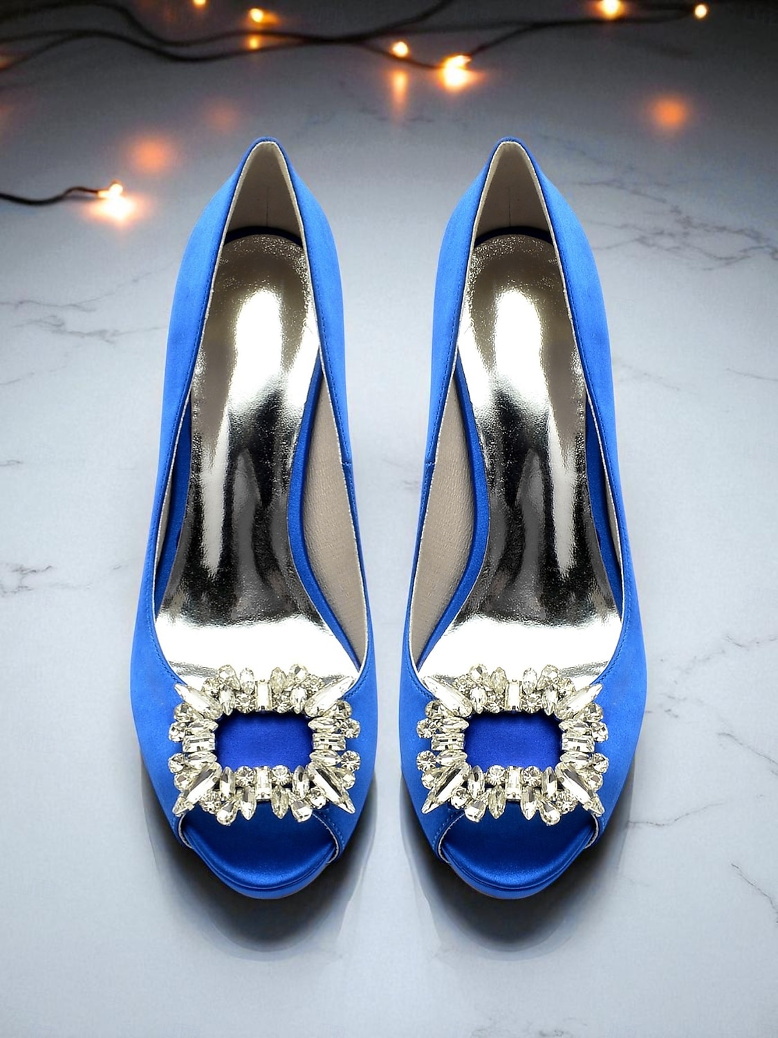 2025年 クリスタルバックル付きレディースサテンピープトゥパンプス - カクテルパーティーや夜のイベントに最適な、クラシックな女性用ハイヒールドレスシューズ  コレクション – $59.99 –P4