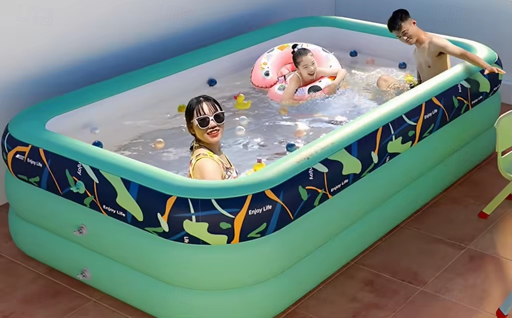 Inflatable Swimming Pools, Rectangular Inflatable Swimming Pool for Kids, Family Blow up Pool, Lounge Inflatable Pool for Backyard Garden Outdoor, Easy to Inflatable 2025 - $71.99 –P3
