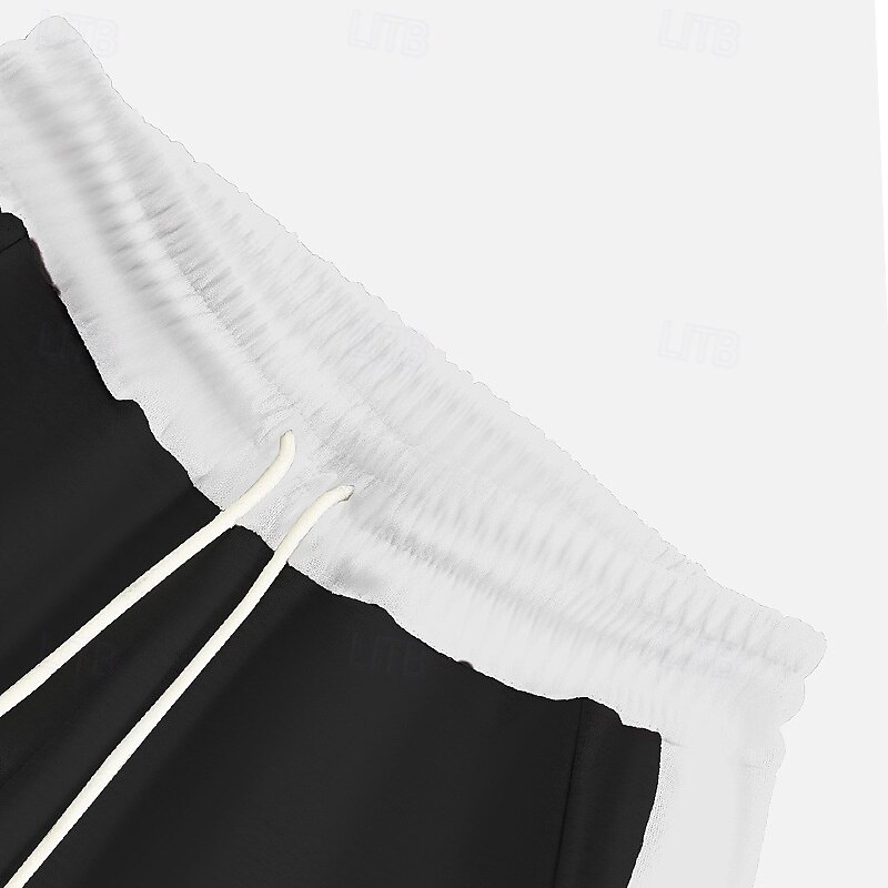 Homens Calças Esportivas Corredor Calças Calça casual Calças de Corrida Listra lateral Cintura elástica Com Cordão Tecido Conforto Comprimento total Ao ar livre Casual Diário Férias Esportes Preto de 2025 por $21.99 –P7