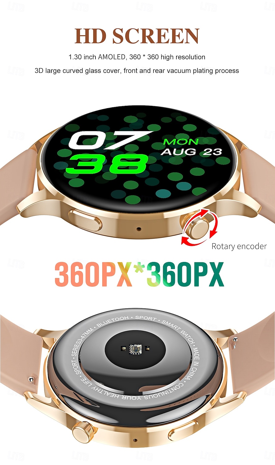 Watch3 Pro Reloj inteligente 1.3 pulgada Smartwatch Reloj elegante Bluetooth Podómetro Recordatorio de Llamadas Seguimiento de Actividad Seguimiento del Sueño Monitor de Pulso Cardiaco Compatible con 2025 - $39.99 –P2
