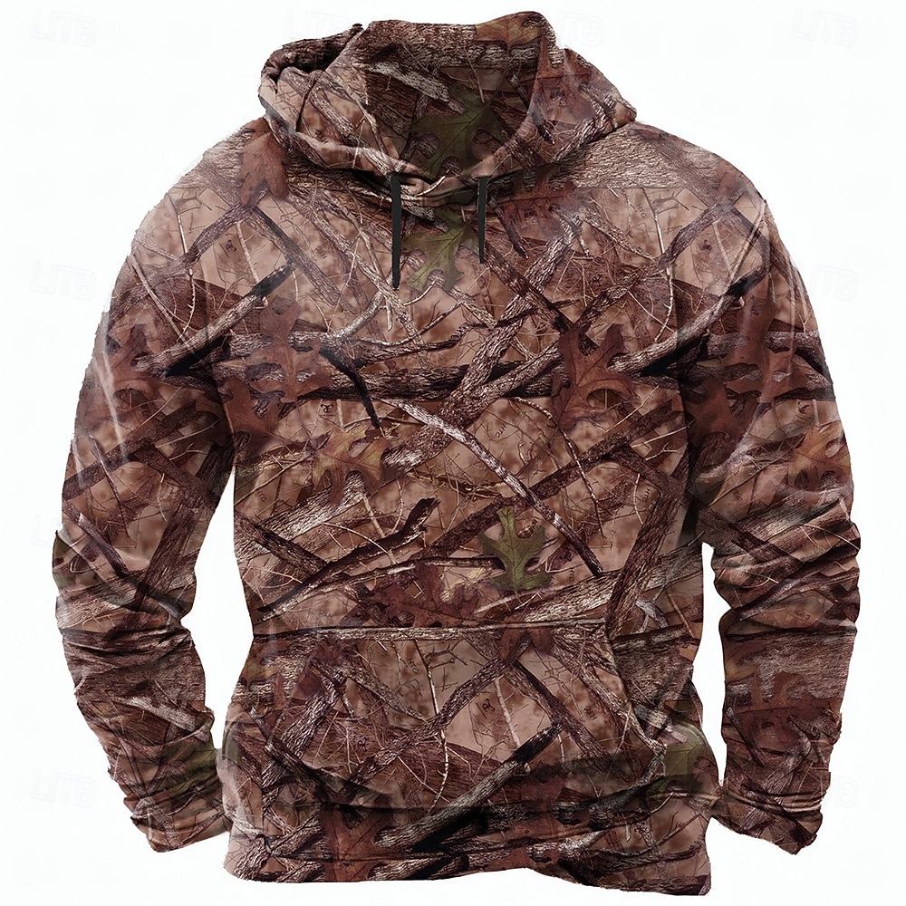 Per uomo Mimetico Felpe con cappuccio Felpa Etnico Casual Manica Lunga Girocollo Ferie Caccia Rosso Verde Coulisse Autunno Inverno progettista del 2025 a $26.99 –P3