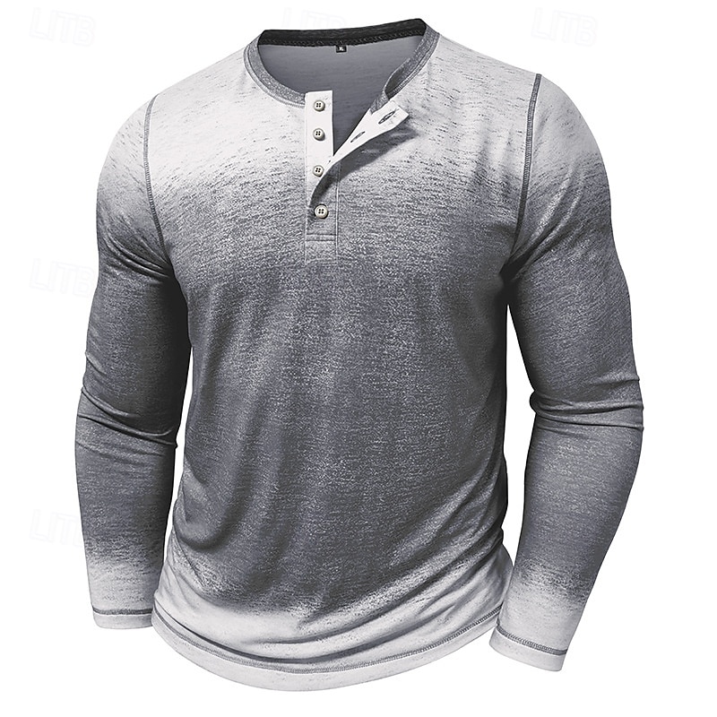 Per uomo Maglietta Maglia Henley Top Henley Manica Lunga Sfumatura Vintage Retrò Cuciture a contrasto Henley All'aperto Casual Casuale Primavera Autunno Inverno Grigio Borgogna Blu Maglietta Henley del 2026 a $22.99 –P4