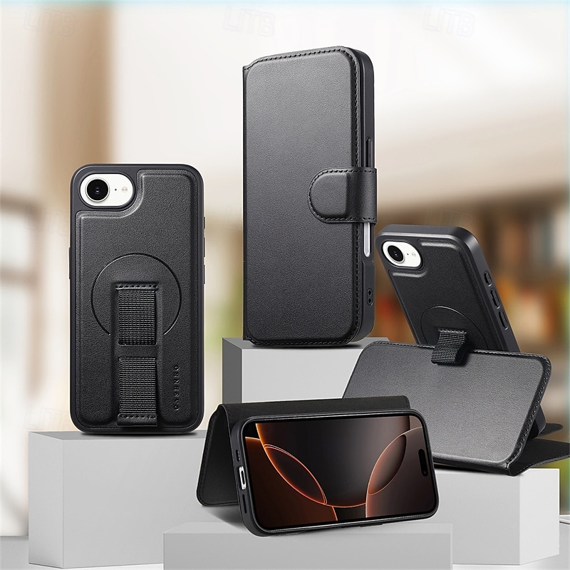Phone Case For Apple AirTag iPhone 16 Pro Max Plus iPhone 15 14 Pro Max Plus iPhone 13 Pro Max Magnetic Adsorption Wallet Case Flip Cover with Stand Holder Detachable Support Wireless Charging Retro 2025 - $25.99 –P10
