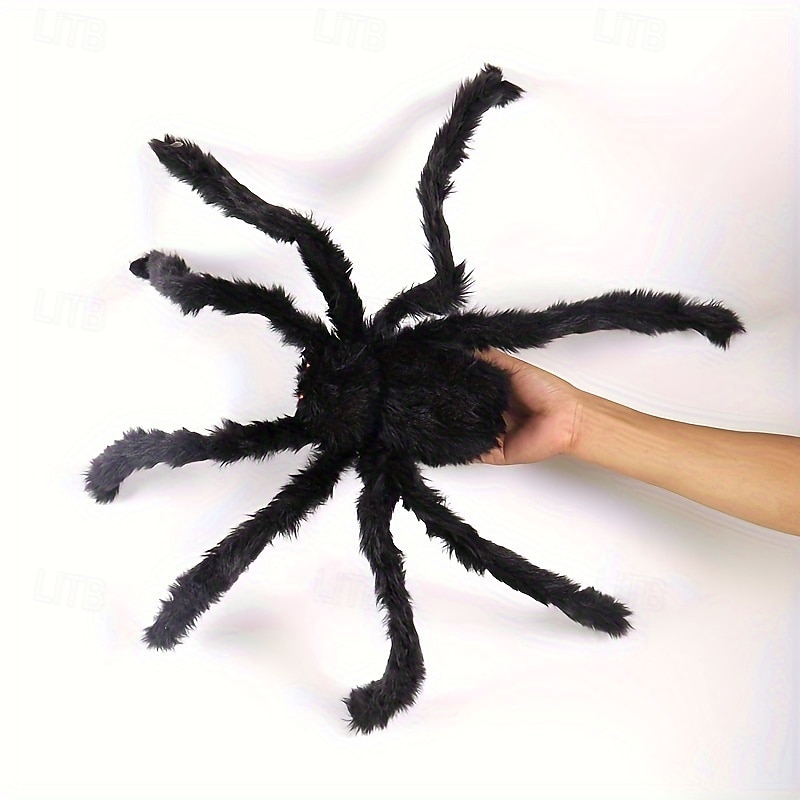 εξωτερικές διακοσμήσεις για το Halloween, μαύρες τρομακτικές γιγάντιες ψεύτικες τριχωτές αράχνες για διακόσμηση πάρτι αυλής 2025 - $24.99 –P4
