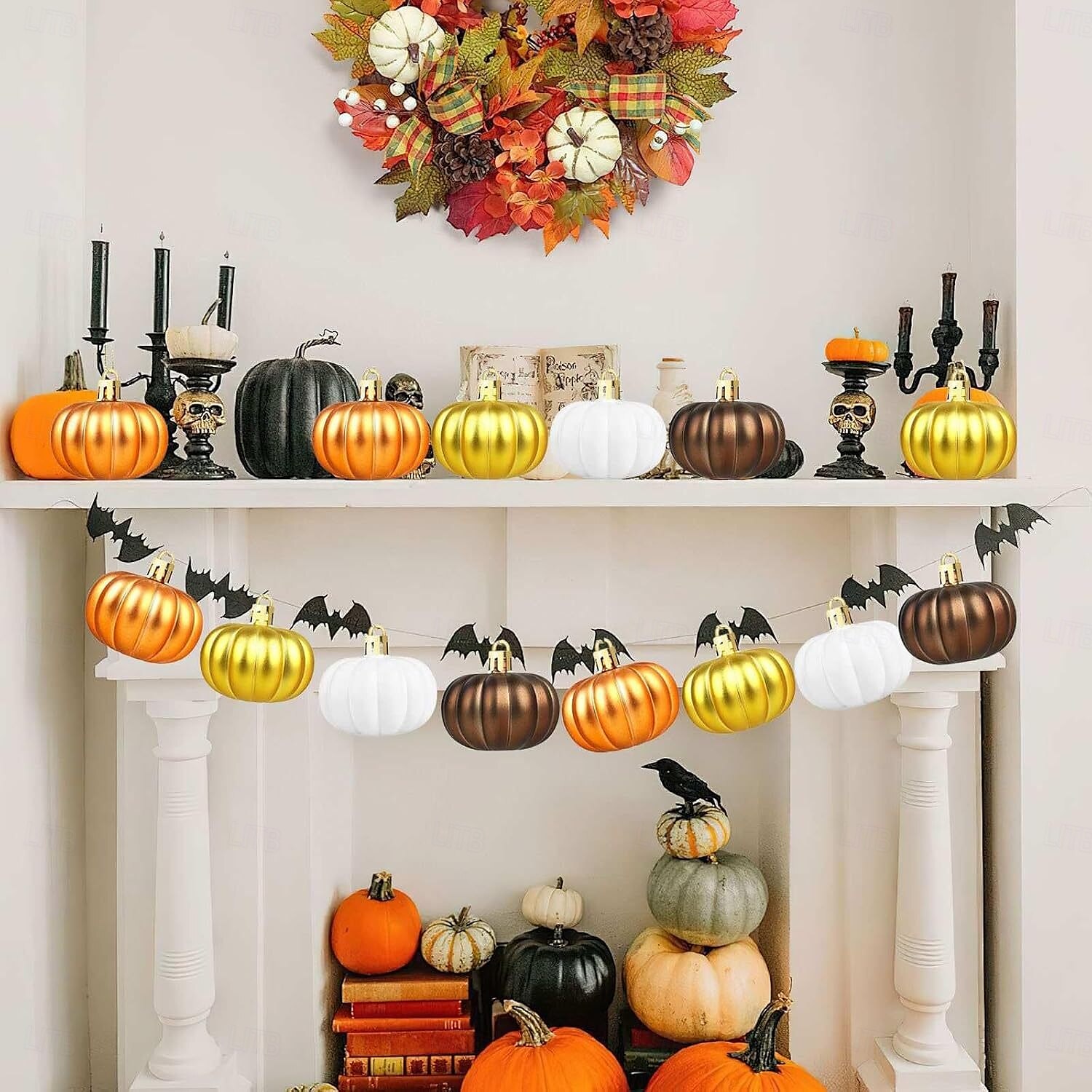 24 pezzi di ornamenti di zucca di Halloween da appendere, mini ornamenti autunnali per il Ringraziamento, decorazioni di zucca artificiale piatte da 2 pollici per la festa del raccolto, festa di del 2025 a $15.49 –P5
