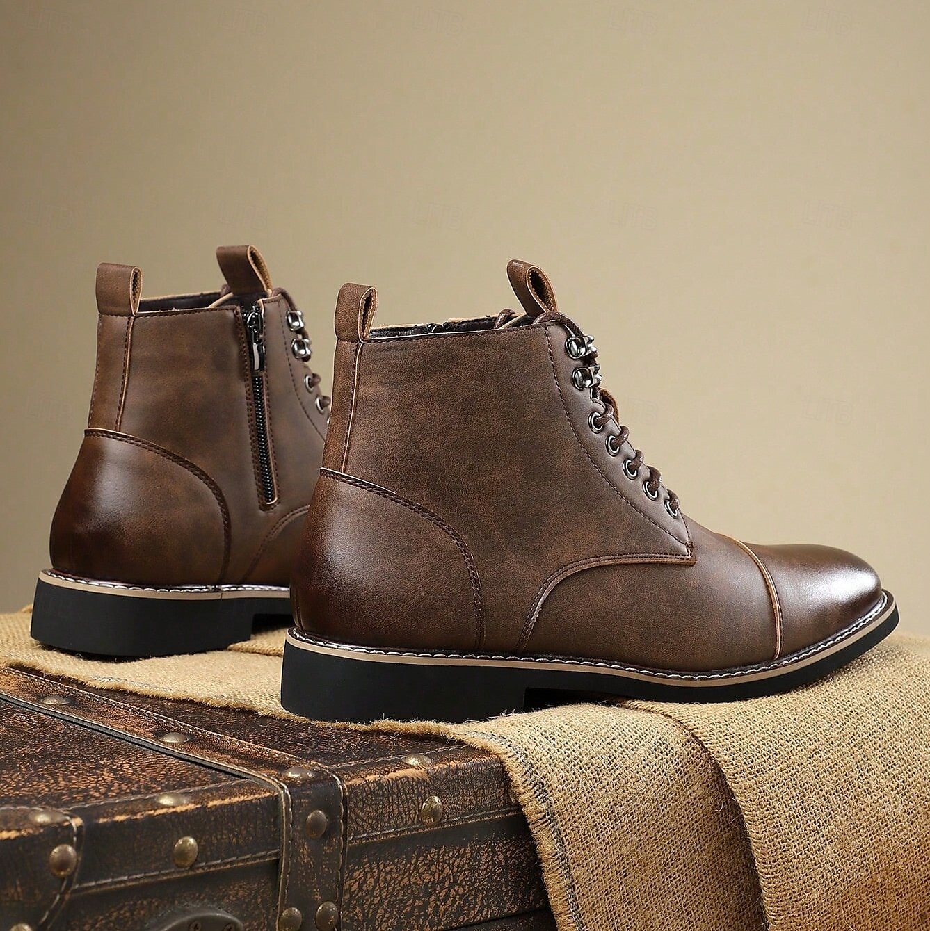 Bottines à lacets vintage pour homme – bottines à bout droit avec coutures classiques pour le travail, le week-end et l'automne de 2025 ? $54.99 –P13