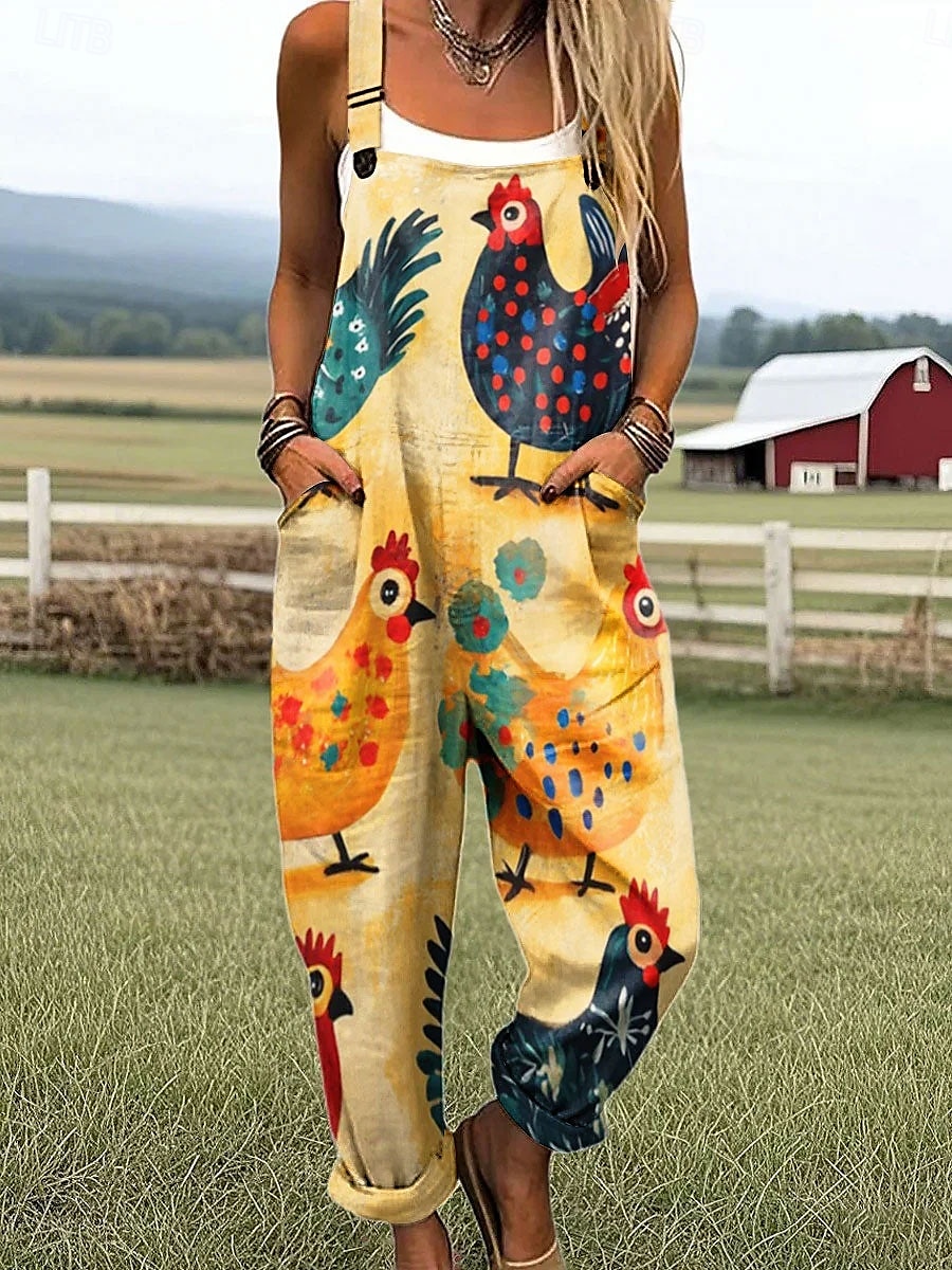 Mujer Mono Activo Graphic Sin Mangas Estampado Diario Vacaciones Holgado Azul Piscina Amarillo Rosa Verano 2026 - $45.99 –P1