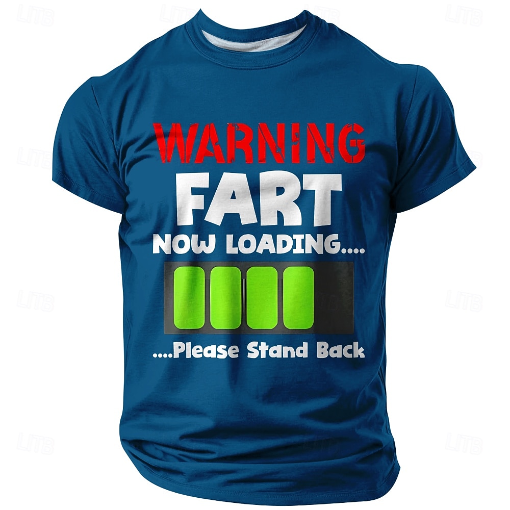 2025年 メンズ面白いグラフィックTシャツ '警告 おならが今ロード中... 側に立ってください' 短袖ユーモアTシャツ  コレクション – $17.99 –P1