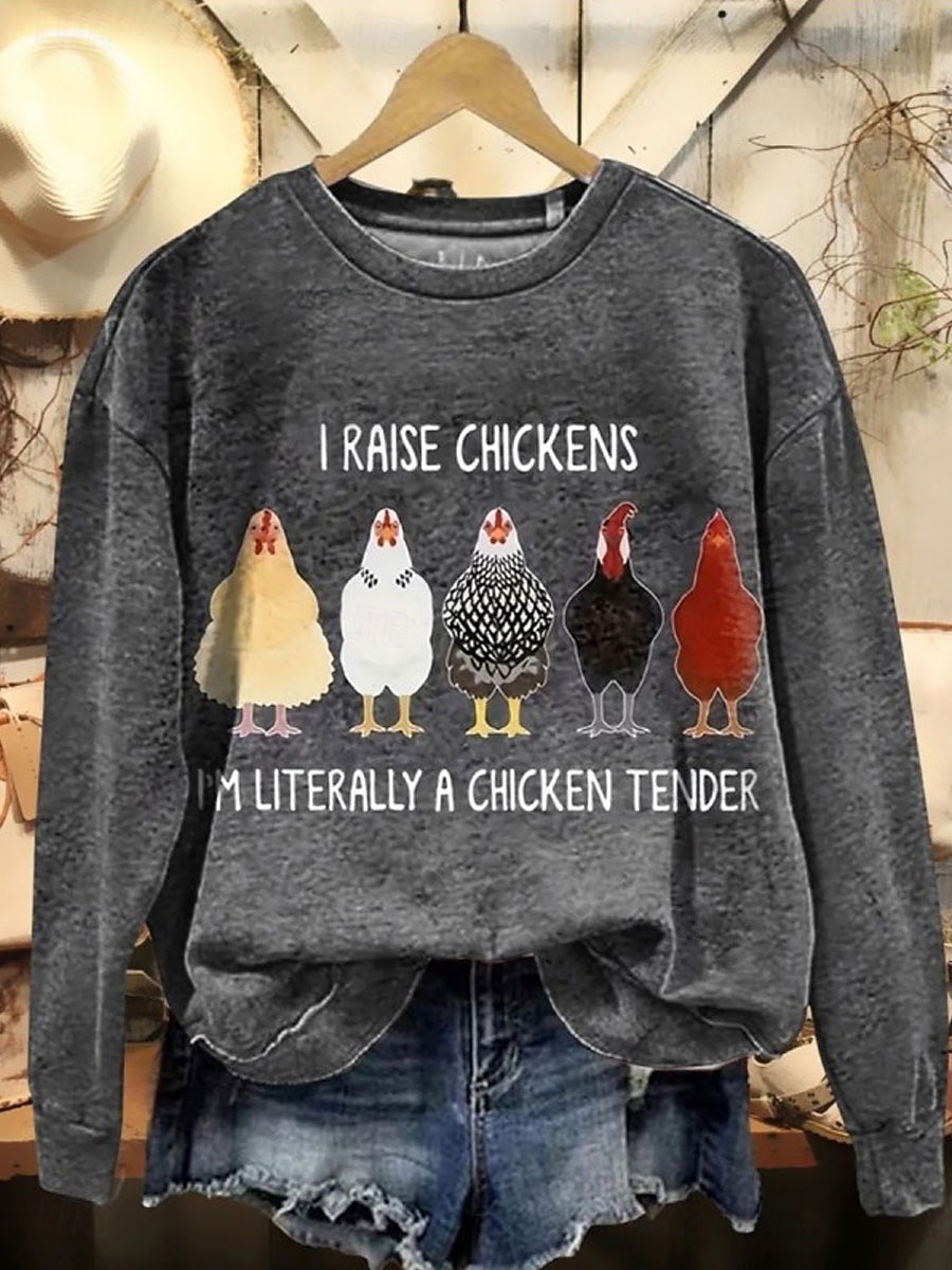 Per donna Felpe Stampato Grafico Animale Casual Manica Lunga Girocollo Top Regolari Streetwear Abbigliamento Quotidiano Verde Grigio Autunno Inverno del 2026 a $27.99 –P2