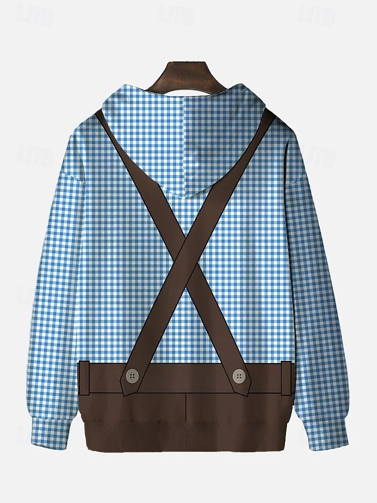 Októberi fesztivál Lederhosen nyomtatás Dirndl nyomtatás Kapucnis felsőrész Pullover bajor München Német Grafikus Kompatibilitás Páros Férfi Női Felnőttek Farsang Októberi fesztivál 3D nyomtatás 2025 - $29.99 –P3