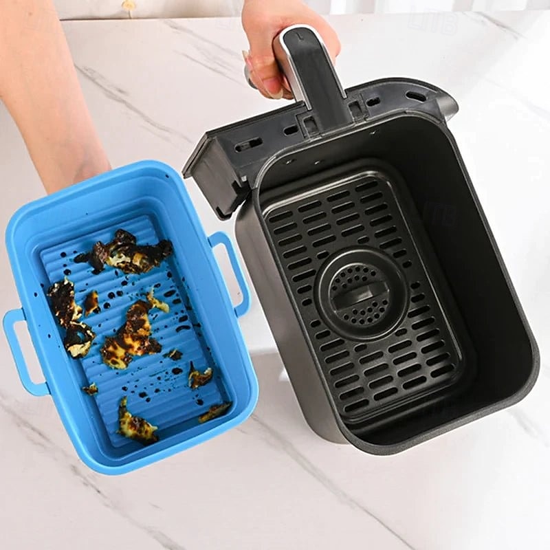 Foldable Air Fryer Silicone Baking Tray Reusable Non Stick Heat Resistant Kitchen Mat for Cooking Roasting Grilling Dishwasher Safe Accessory for Home Baking Use 2025 - $21.99 –P1