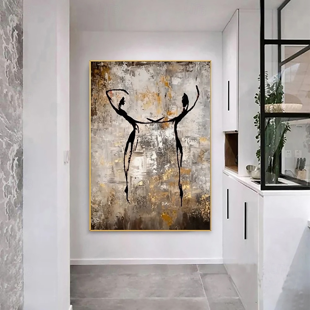 Pintura a óleo feita à mão em tela, arte de parede, decoração, personagem de dança abstrata simples para decoração de casa, moldura esticada, pintura pendurada/pintura enrolada sem moldura, não de 2026 por $83.99 –P8
