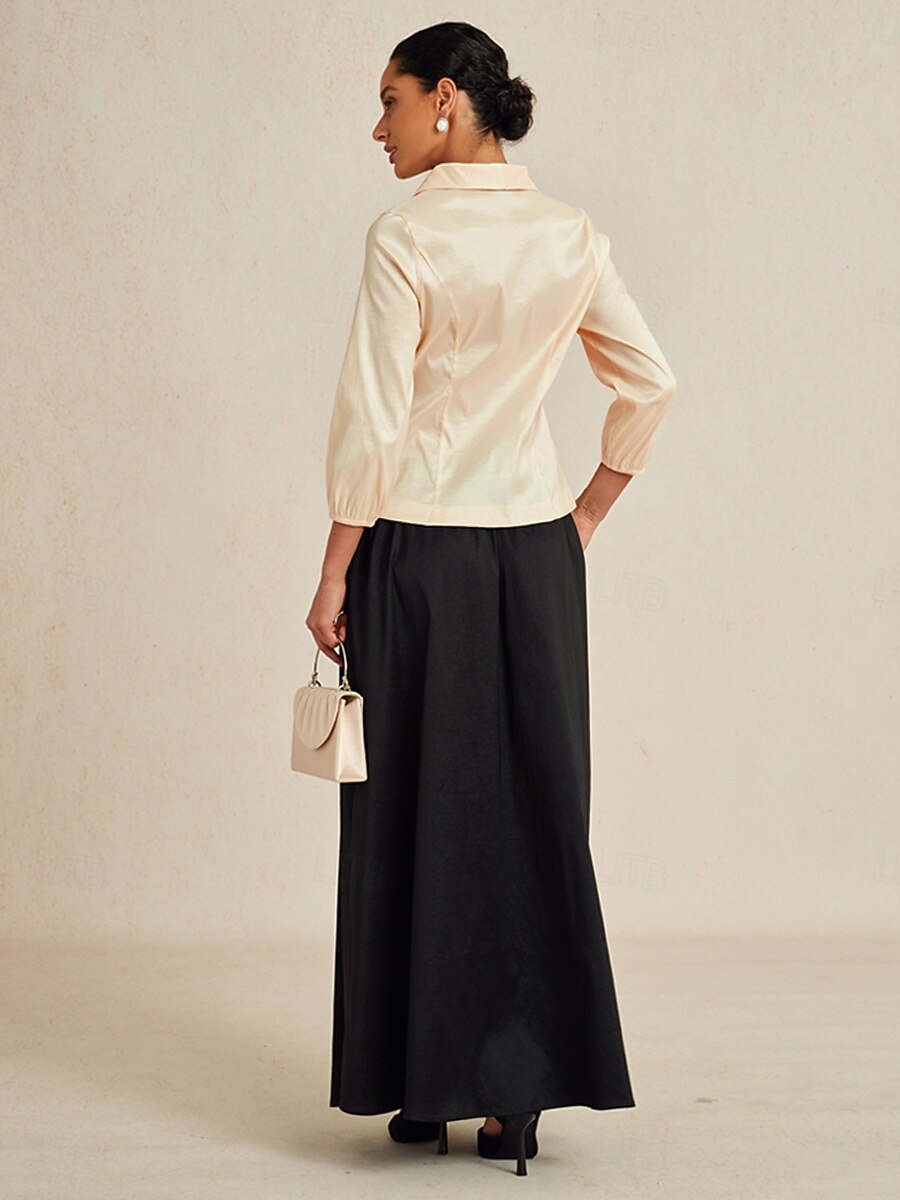 Femmes Chemisier Hauts Élégants Hauts de soirée Élégant Travail Col en V Travail robe demoiselle d honneur Tenue d'Affaire Beige Printemps Automne Hiver de 2026 ? $95.99 –P6