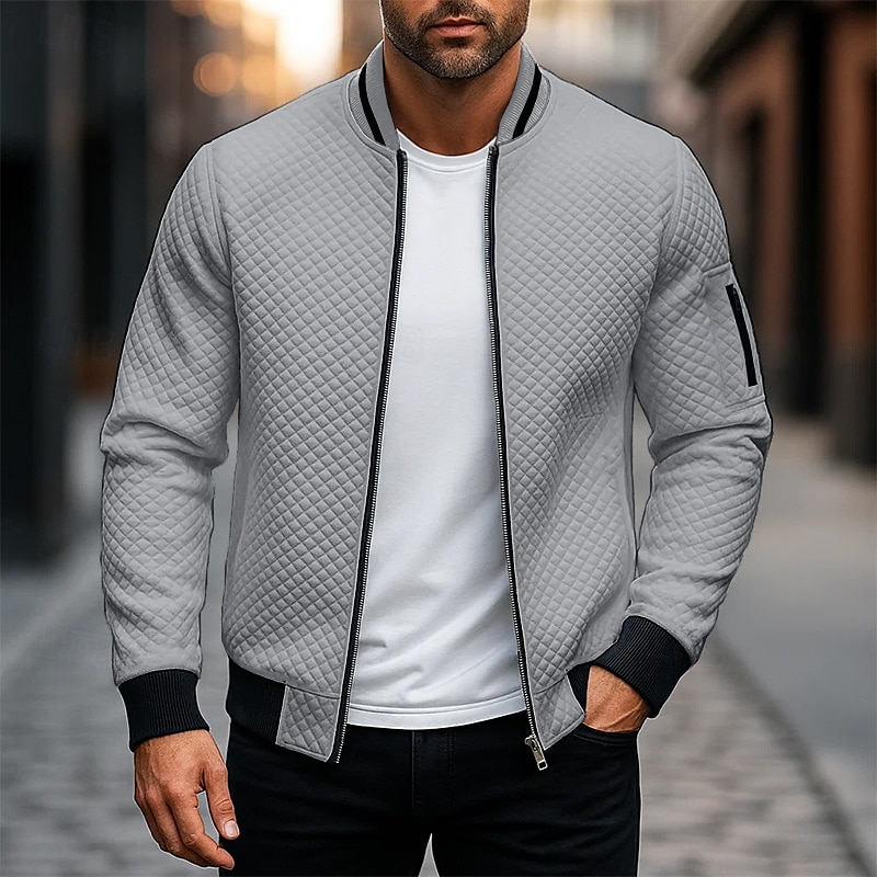 Per uomo Maglia Felpa con zip intera Blu marino Grigio chiaro Con Cappuccio Semplice Testurizzato Casuale Quotidiano Sport & Outdoor Streetwear Cool Abbigliamento Sportivo Primavera & Autunno del 2026 a $18.49 –P5