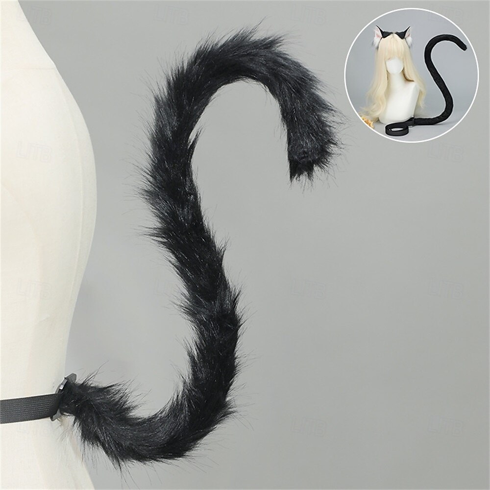 Faixa de cabeça com orelhas de gato realistas e conjunto de cauda – orelhas de animais peludos feitas à mão, acessórios de cosplay de gato para convenções, cosplay, festas e Halloween de 2026 por $21.99 –P7