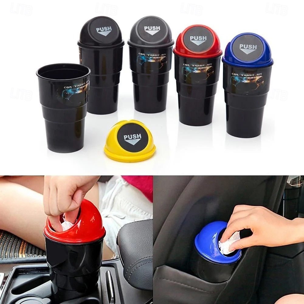 Mini cestino per rifiuti automatico con coperchio, portabicchieri impermeabile, contenitore per rifiuti da bracciolo, contenitore multifunzionale in plastica per l'interno del veicolo. del 2025 a $6.49 –P6