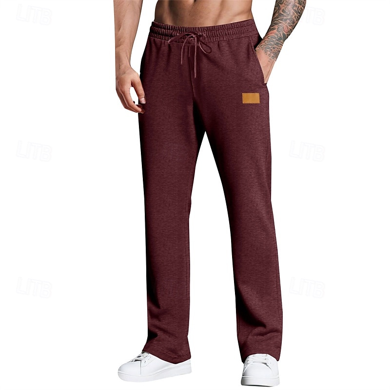 Herr Joggingbyxor Långbyxor Träningsbyxor med raka ben Ficka Elastisk midja Snörning Slät Komfort Utomhussport Dagligen Mode Ledigt Svart Vit Microelastisk 2025 - $17.99 –P13