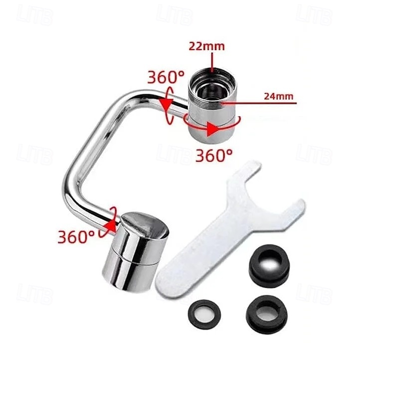 U-Shape Universal Faucet Splash Proof Extender with Rotatable Joint C Type Mechanical Arm Design for Bathroom Sink Water Saving Bubbler Tap Attachment for Easy Washing 2025 - $11.99 –P12