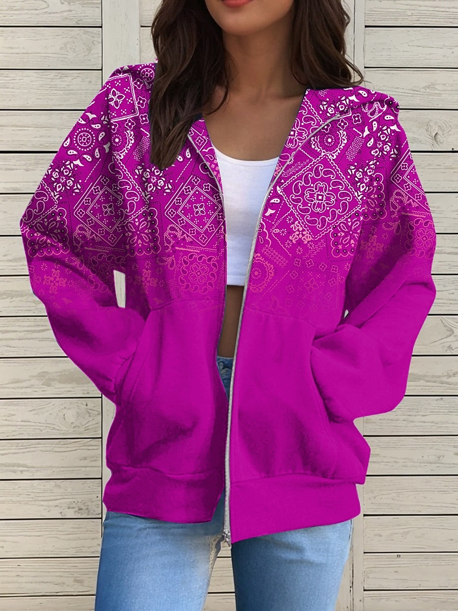 Jaqueta de Moletom com Capuz Feminina Manga Longa Hoodie com Zíper Com Bolso Leve Casual Microelástico Gráfica Geométrica Ativa Bolso Frontal Verde Claro Vermelho Azul Roxo Verde Primavera Outono de 2025 por $26.99 –P4