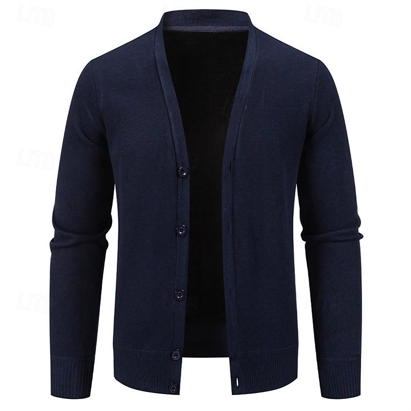 Voor heren Vest Trui Vest Bijgesneden vest trui Bijgesneden trui Geribd breien Normale tops Dichtknopen Gebreid Effen / effen kleur V-hals Stijlvol Casual Alledaagse kleding Uitgaan Kleding Herfst 2026 - $26.99 –P6