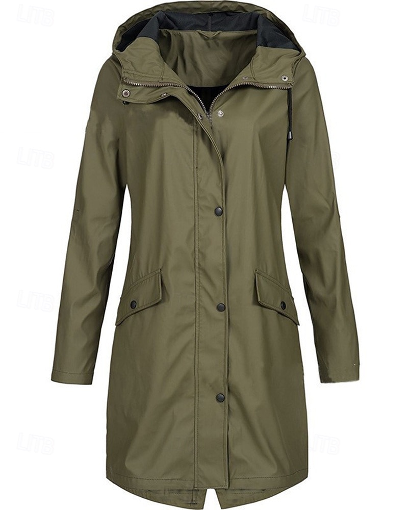 Women's Rain Coat Outdoor Waterproof Windproof Hiking Outfits Hiking Clothes Winter Autumn / Fall Top Camping / Hiking / Caving Running Solid Color Black Yellow Pink 2026 - $29.99 –P5