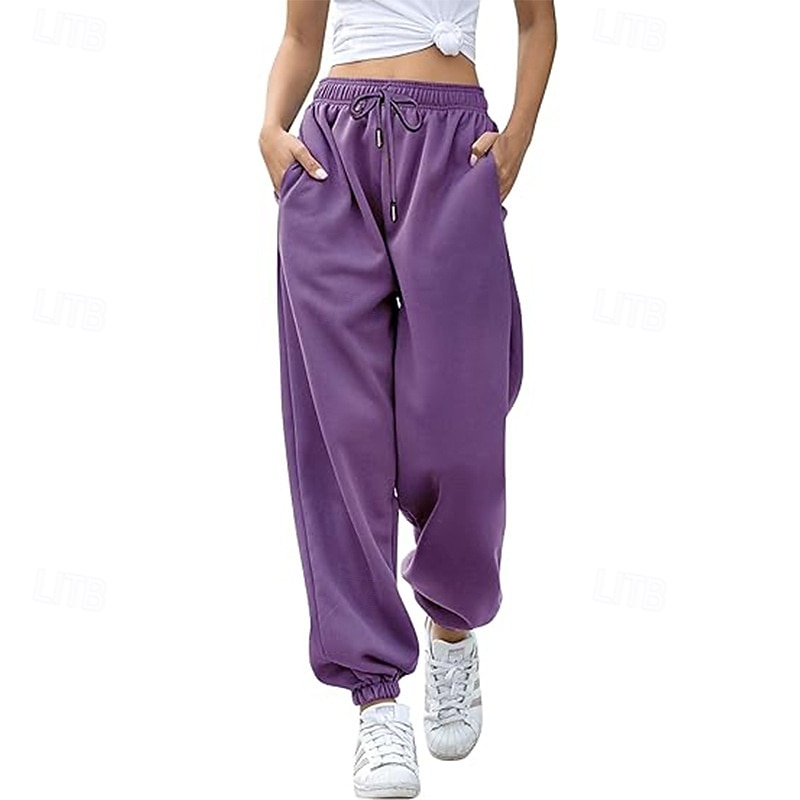 Per donna Pantaloni Cargo Pantaloni Eleganti Streetwear Casual Lunghezza intera Naturale Semplice Tasca Design con Coulisse Elastica Comodo All'aperto Streetwear Ferie Grigio scuro Aalbicocca Marrone del 2025 a $26.99 –P16