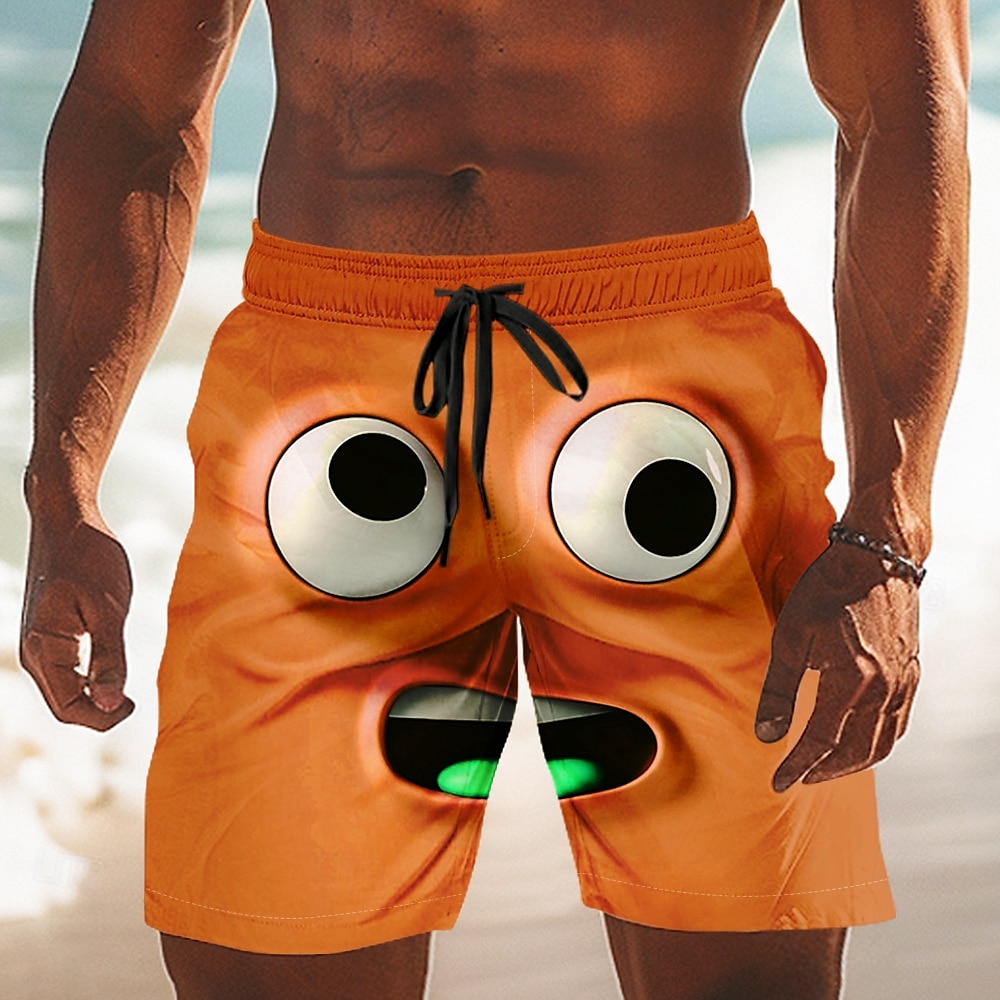 Homme Dessin Animé 3D Visage Souriant Maillots de bain Shorts de bain Shorts de Surf Taille Moyenne Drôle Extérieur Vacances Tenue Quotidienne Poches Latérales doublure en maille Taille élastique de 2026 ? $20.99 –P2