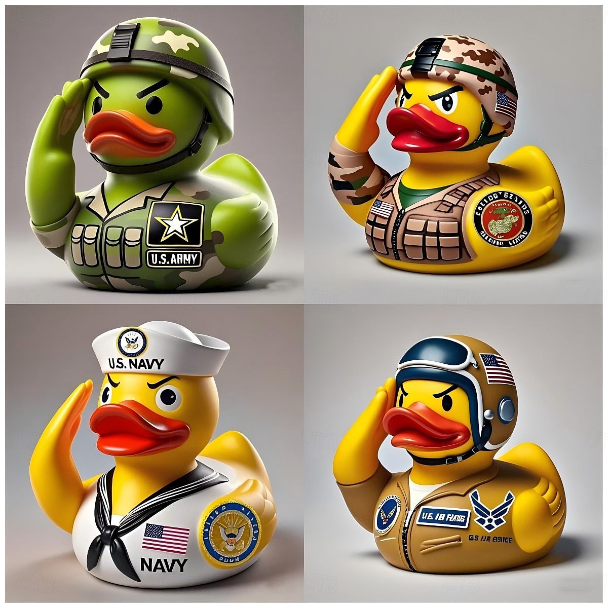 Статуэтка утки из смолы в виде утки-солдата для украшения полки или стола, патриотическое армейское украшение в виде утки в подарок ветеранам или коллекционерам 2026 - $19.99 –P4
