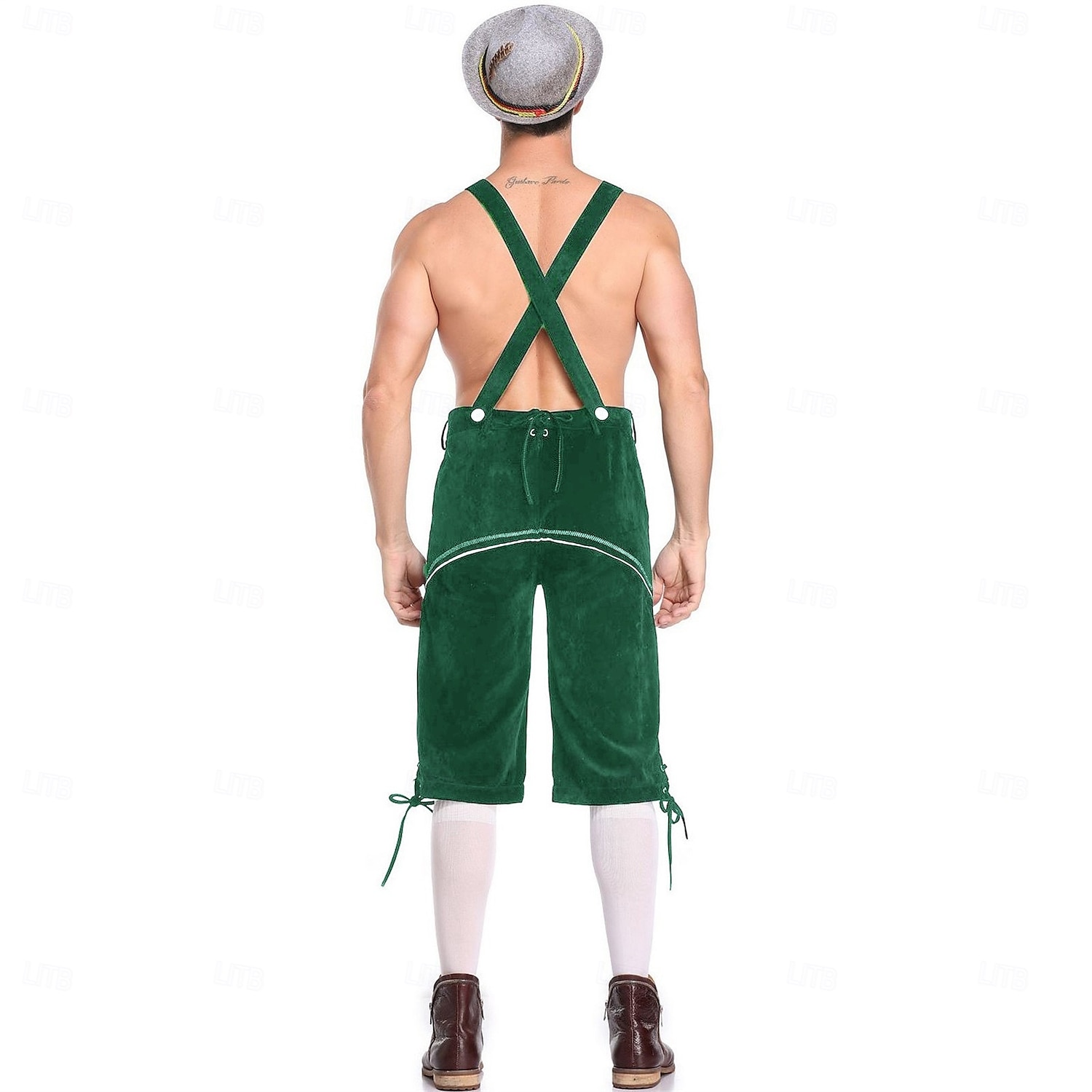 Oktoberfest Lederhosen Hemd Alpine Hoed Bavarian Duits Weiden Voor heren Carnaval Feest Bierfestival Doek in traditionele stijl Blouse Short Outfits 2026 - $57.99 –P15