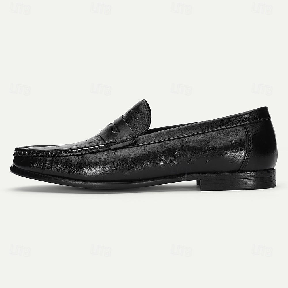 Schwarze Pennyloafer aus echtem Leder für Herren – zeitlose Slip-On-Business-Schuhe für reife Herren, fürs Büro und formelle Alltagsoutfits 2025 - $84.99 –P3