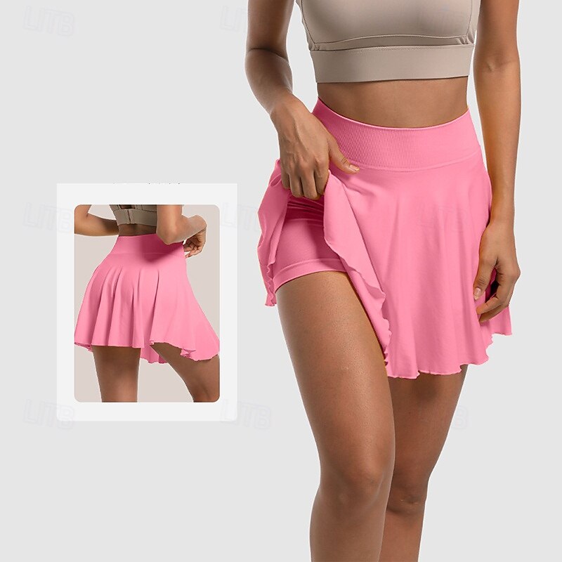 Per donna Pantaloncini interni Gonne sportive 2 in 1 con tasche Vita Alta Pantaloni Palestra Athleisure Allenamento Estate Traspirante Tennis Golf Pickleball abbigliamento sportivo Abbigliamento del 2026 a $21.99 –P1