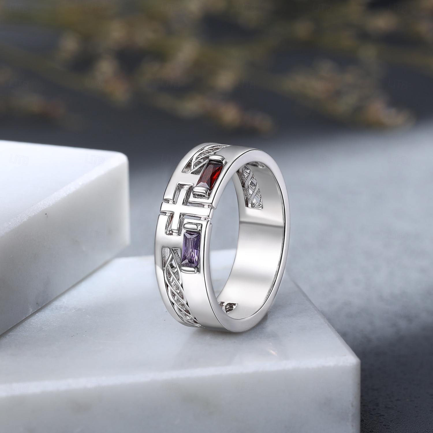 Personalized Birthstone Ring Custom Gift for Men, Custom Name Engraved Men's Ring, Perfect Gift for Dad Husband Boyfriend, Father's Day, Anniversary, Christmas, Valentine's Day 2025 - $21.99 –P1