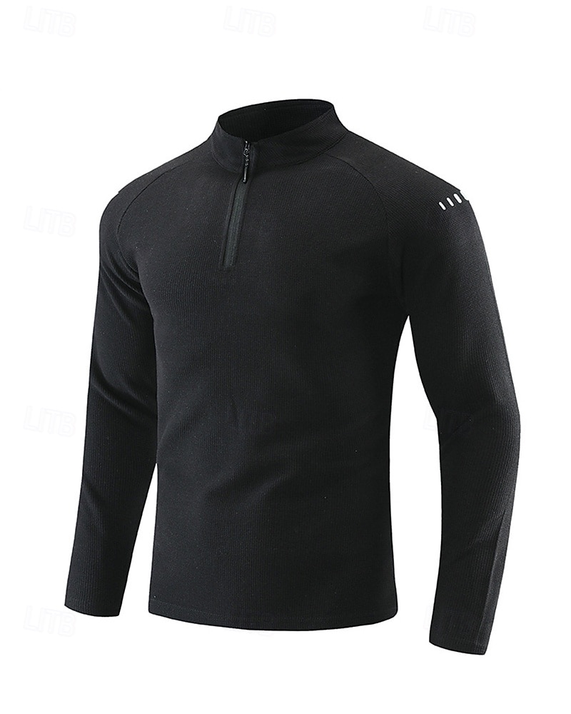 Hombre Camisa de entrenamiento Top para correr Cremallera de un cuarto Manga Larga Camiseta Otoño UPF 50 Secado rápido Ligero Dispersor de humedad Pesca Senderismo Corriendo Ropa de deporte Ropa de 2025 - $17.99 –P9