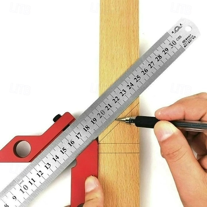 Tracciatore centrale magnetico per lavorazione del legno con strumento di marcatura a 45 gradi, calibro di tracciatura della linea centrale rotonda in faggio per carpenteria, layout di precisione e del 2025 a $28.99 –P6