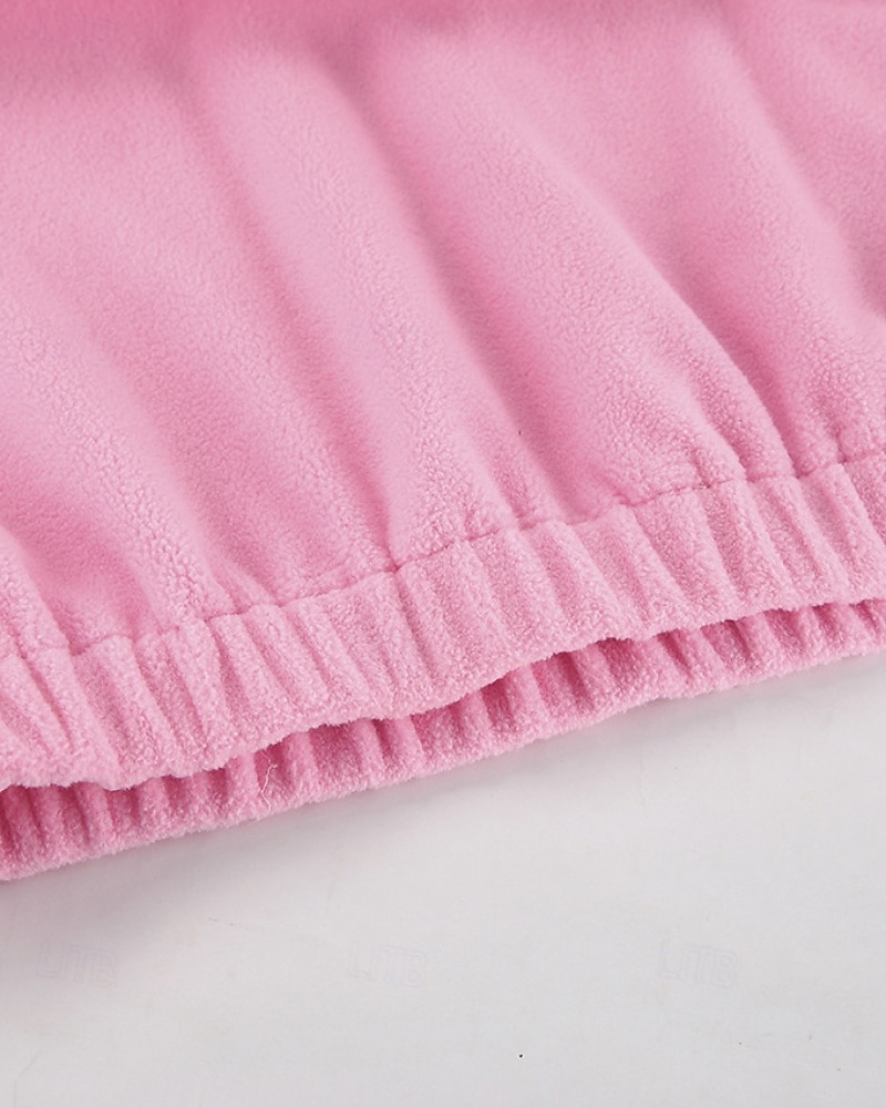 Damen Freizeitjacke Warm Bequem Reißverschluss Lässig Einfach Urlaub Ausgehen Pullover Regulär Umlegekragen Normale Passform Langarm Oberbekleidung Rosa Herbst Winter 2025 - $24.99 –P11