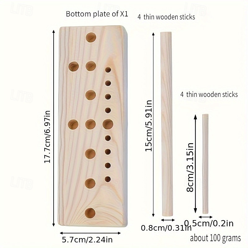 Outil de fabrication d'arcs pour fournitures d'artisanat de ruban - ensemble d'outils de fabrication d'arcs en bois de bûche de 9 - fabricant d'arcs en bois à règle simple pour la création de de 2025 ? $23.99 –P5
