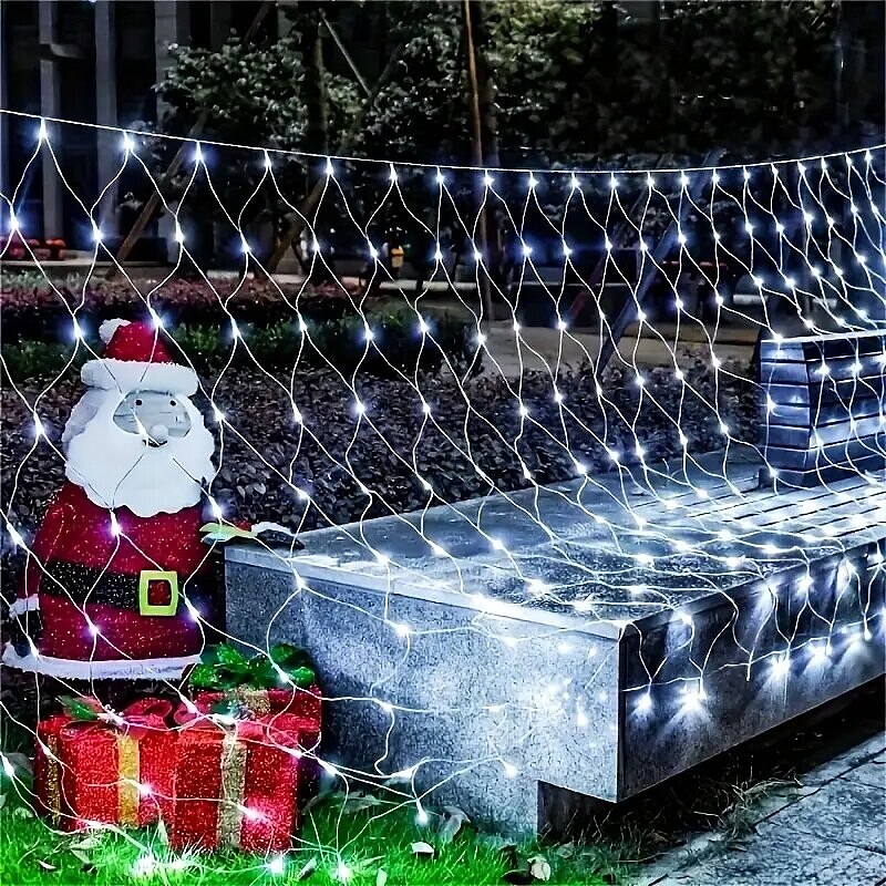 Catena luminosa a LED con rete fatata da 1,5 m*1,5 m / 1,5 m*4,5 m / 3 m*3 m / 6 m*4 m / 8 m*10 m, scelta di luci flessibili per le vacanze, illuminazione colorata per Natale, luci decorative per del 2025 a $12.99 –P6