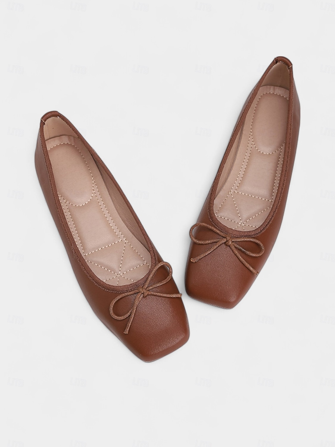 Grüne Ballerinas mit quadratischer Zehenpartie für Damen – Schlupfschuhe aus Kunstleder mit Schleife für die Freizeit, das Büro und das Wochenende 2026 - $32.99 –P7