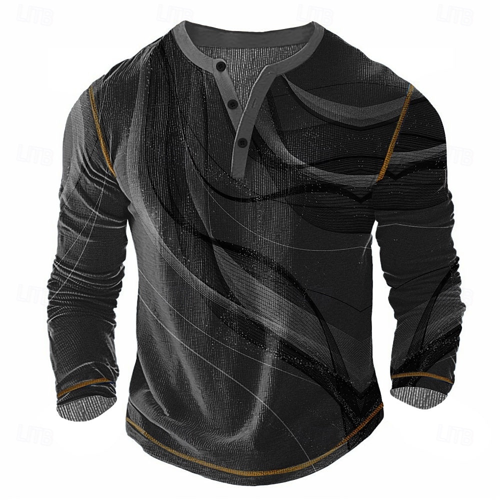 Per uomo Astratto Maglia Henley Maglietta a nido d'ape Manica Lunga Vintage Quotidiano Retrò Vintage Sport all'Aperto Casuale Ferie Primavera & Estate Tutte le stagioni Blu Giallo Verde Rosso Grigio del 2026 a $25.99 –P6