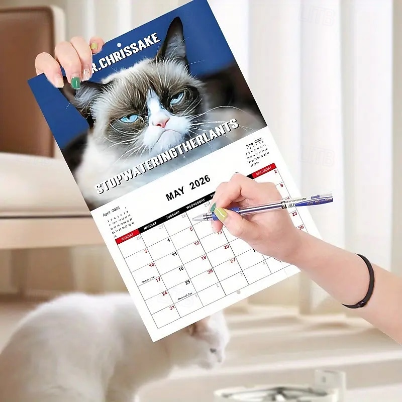 2025年 2026年 怒った猫 カンフー猫カレンダー 面白い犬のうんちカレンダー ラミネート加工 月間プランナー 英語の日付付き 1月から12月まで 自宅やオフィスの装飾に最適 猫好きや犬好きの方に最適 コレクション – $11.21 –P15