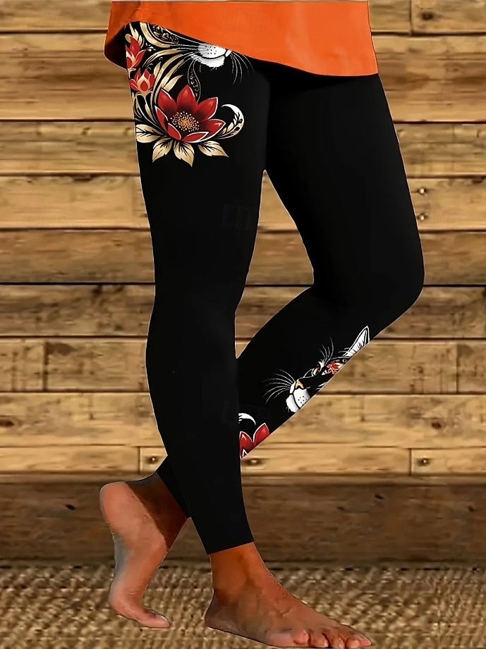 Per donna Leggings Punk Attivo Vacanza Lunghezza intera Vita Alta Grafico Animale Gatto Stampa 3D Asciugatura Rapida Traspirabilità Morbido Elasticizzato All'aperto Casa Casual Nero Bianco Arcobaleno del 2025 a $19.99 –P9