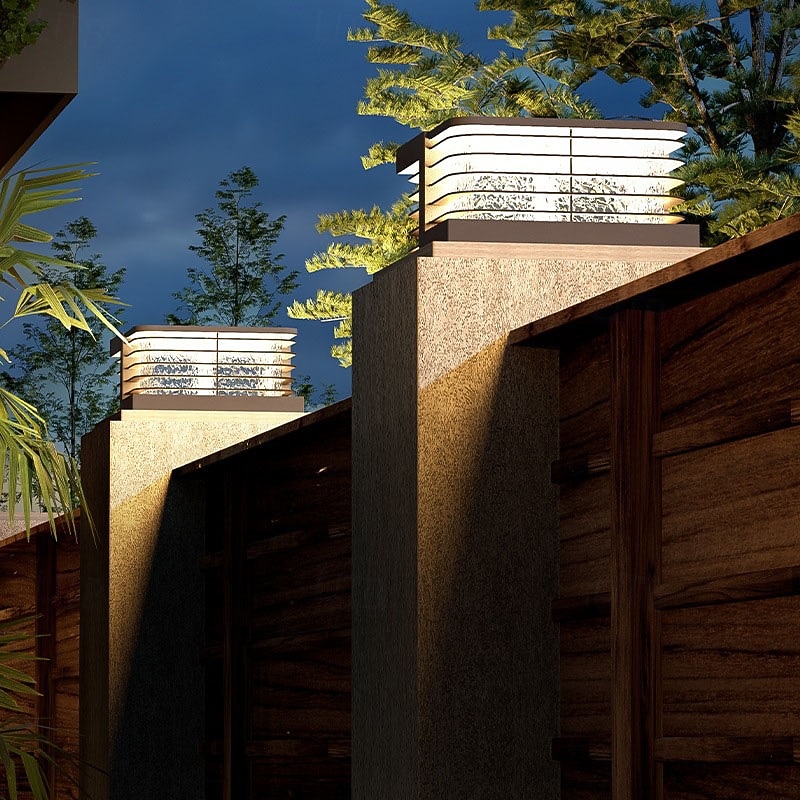 Moderna fyrkantiga kolumnlampor Staketstolpelampa för grind Veranda/stenpelarlampa Vattentät lampa Utomhus LED-kolumnlampor Trädgård 110-240v 2026 - E£27130.52 –P4