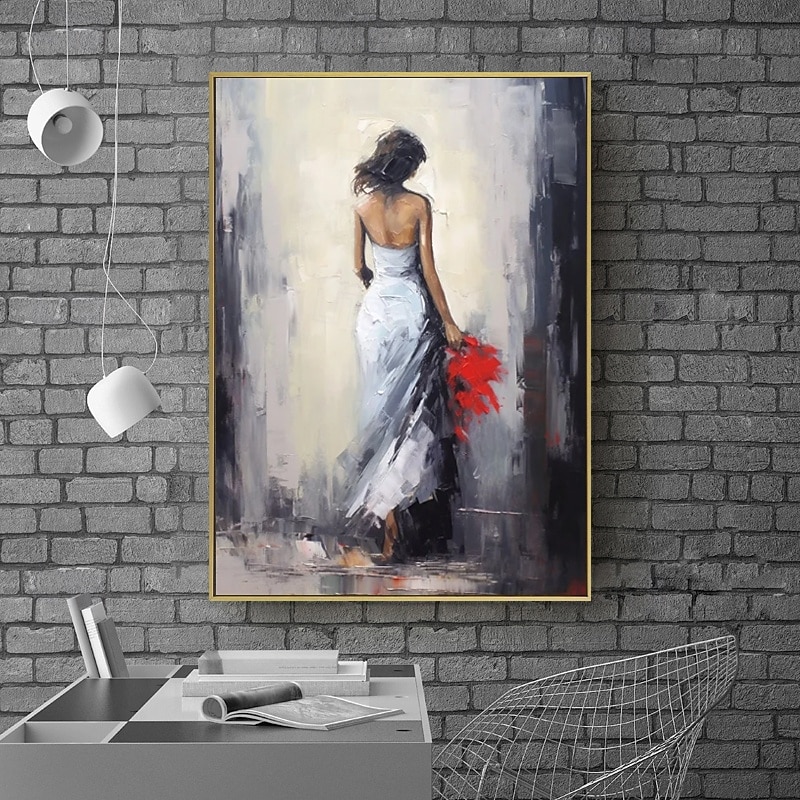 Handmade Oil Painting Canvas Wall Art Decoration Girl's Back View ...