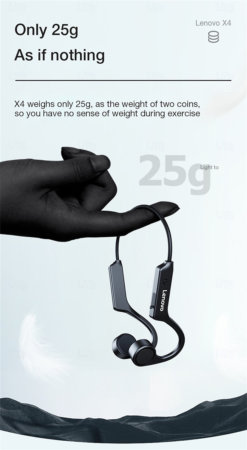 Lenovo X4 Bone Conduction Headphone Bone Conduction Headphones Bluetooth5.0 Ergonomic Design HIFI IPX5 for Apple Samsung Huawei Xiaomi MI Mobile Phone Valentine's Day Gift 2026 - $46.99 –P12