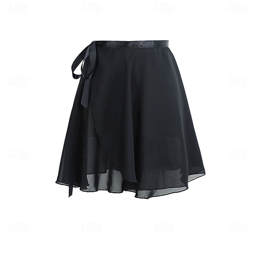 Volwassen balletdansrok, elastische taille chiffon halve rok met lintstrik, ideaal voor de training &balletopleiding 2025 - $19.49 –P7