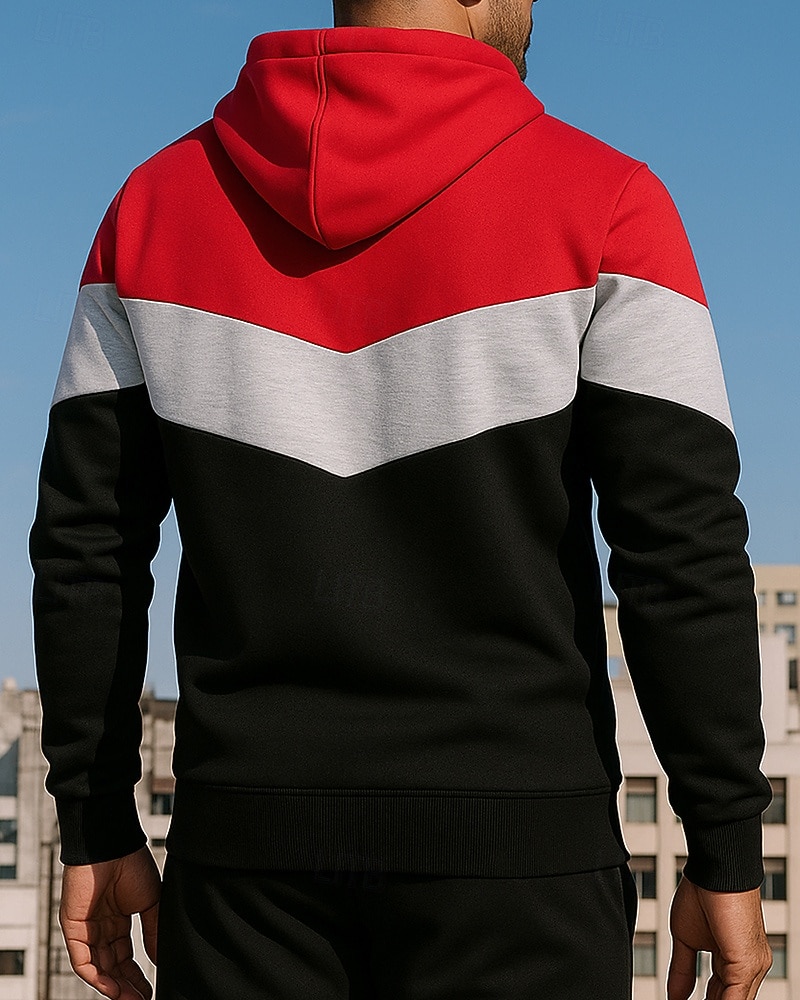 Per uomo Top casual Felpa con cappuccio Felpe Coulisse Tasca Manica Lunga Top Athleisure Autunno Blocco di colori Antivento Escursionismo Allenamento Atletico abbigliamento sportivo Abbigliamento del 2025 a $25.99 –P2