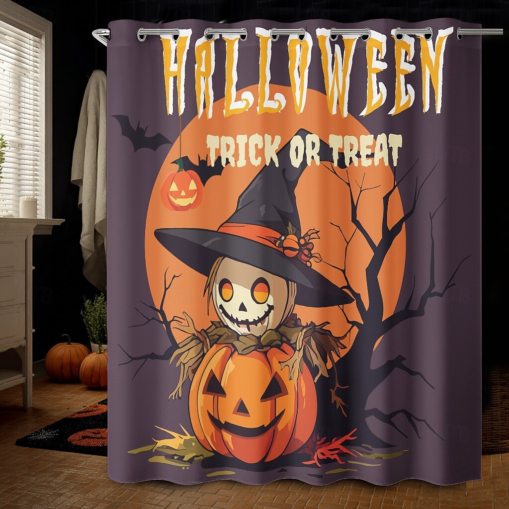 Rideau de douche d'Halloween avec crochets en polyester lavable et imperméable, décoration de salle de bain et baignoire de 2025 ? $21.99 –P9