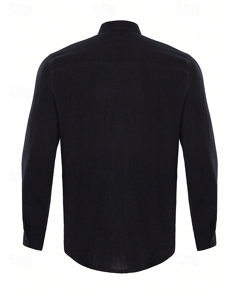 Herren Hemd Sommerhemd Freizeithemd Strandhemd Knopfhemd Schwarz Weiß Hellgrau Leicht Blau Langarm Einfach Stehkragen Urlaub Hawaiianisch Bekleidung Polyester Mode Lässig Bequem 2025 - $24.99 –P8