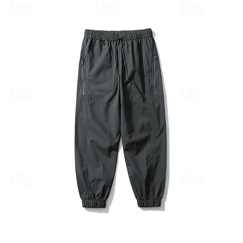 Herren Cargohosen Wanderhosen Jogginghose Regenhose zum Wandern Winter Außen Normale Passform Wasserdicht Winddicht Unterteile Kordelzug Tasche Elastischer Bund Dunkelgrau Schwarz Camping / Wandern 2025 - $51.99 –P7